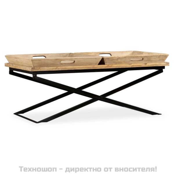 Маса за кафе от мангово дърво масив, 110x55x42 cм