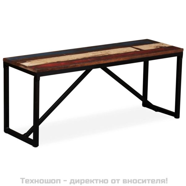Пейка от регенерирано дърво масив, 110х35х45 см