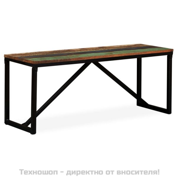 Пейка от регенерирано дърво масив, 110х35х45 см