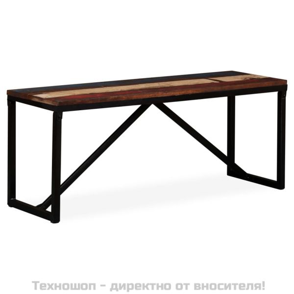 Пейка от регенерирано дърво масив, 110х35х45 см