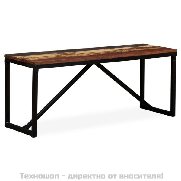 Пейка от регенерирано дърво масив, 110х35х45 см