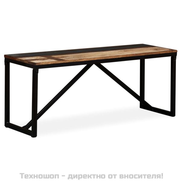 Пейка от регенерирано дърво масив, 110х35х45 см