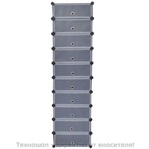 Сглобяем органайзер за обувки, 10 отделения, черен