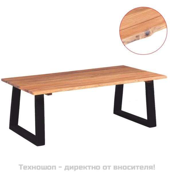 Маса за кафе, акациево дърво масив, 110x60x40 см