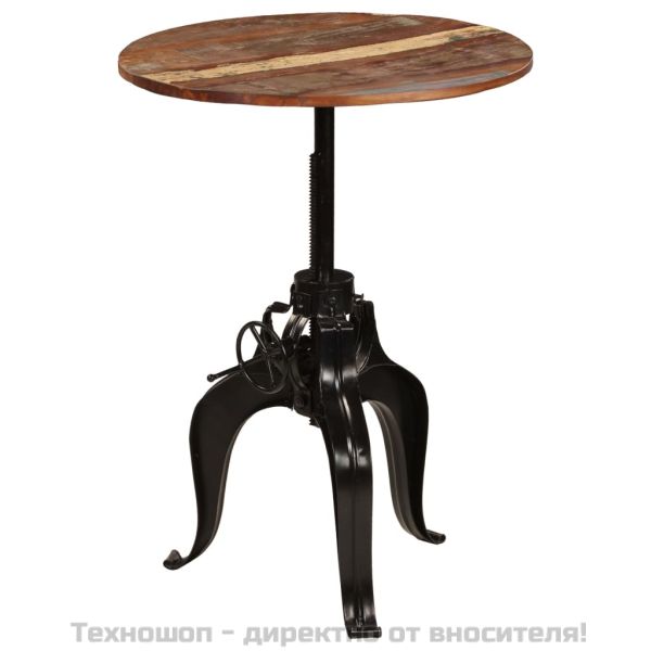 Бар маса, регенерирано дърво масив, 75х(76-110) см