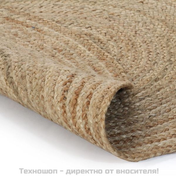 Плетен килим от юта, 90 см, кръгъл