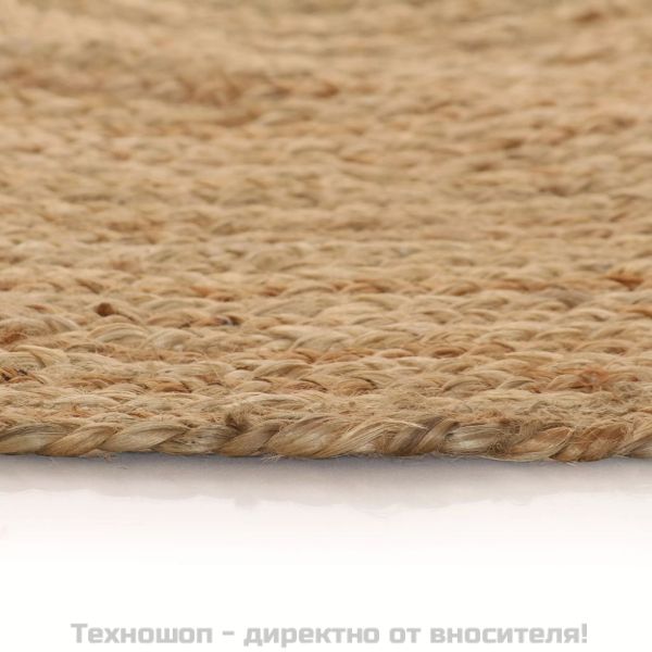 Плетен килим от юта, 90 см, кръгъл