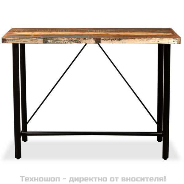 Бар маса, регенерирано дърво масив, 120x60x107 см