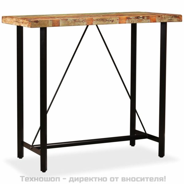 Бар маса, регенерирано дърво масив, 120x60x107 см