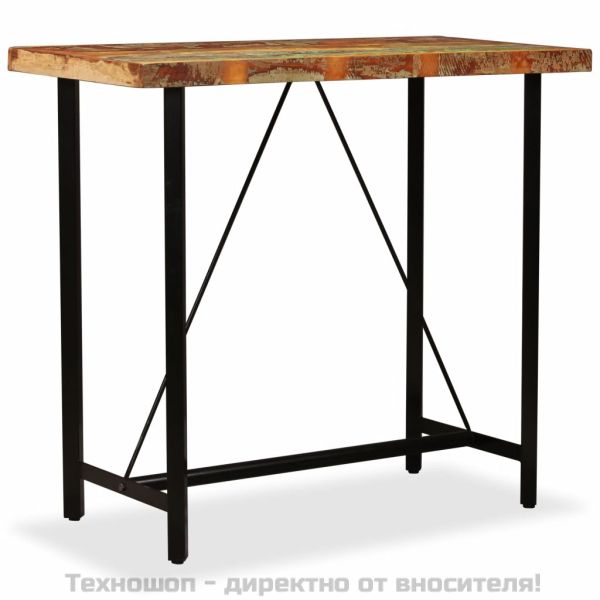 Бар маса, регенерирано дърво масив, 120x60x107 см