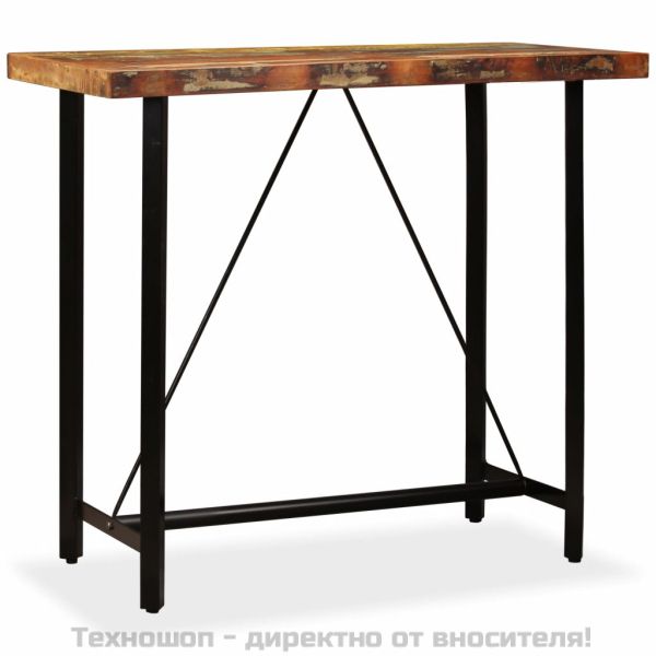 Бар маса, регенерирано дърво масив, 120x60x107 см