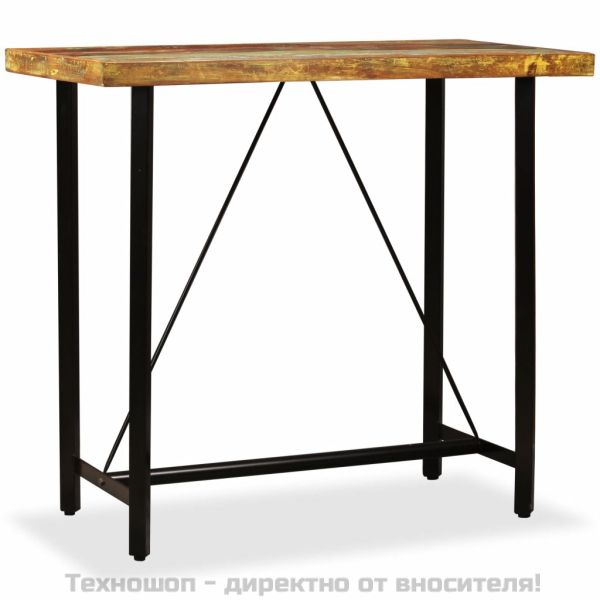 Бар маса, регенерирано дърво масив, 120x60x107 см