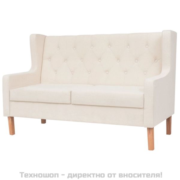 Двуместен диван, текстил, кремавобял