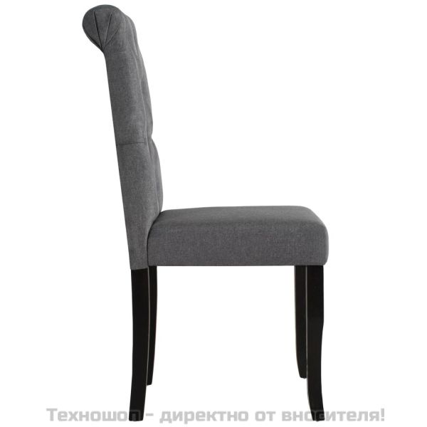 Трапезни столове, 4 бр, тъмносиви, текстил