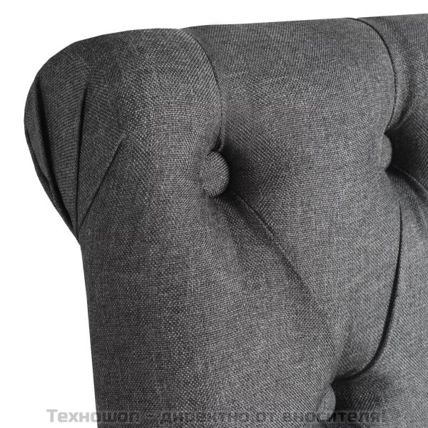 Трапезни столове, 4 бр, тъмносиви, текстил