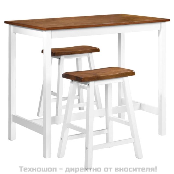 Бар маса и столове, 3 части, дървен масив