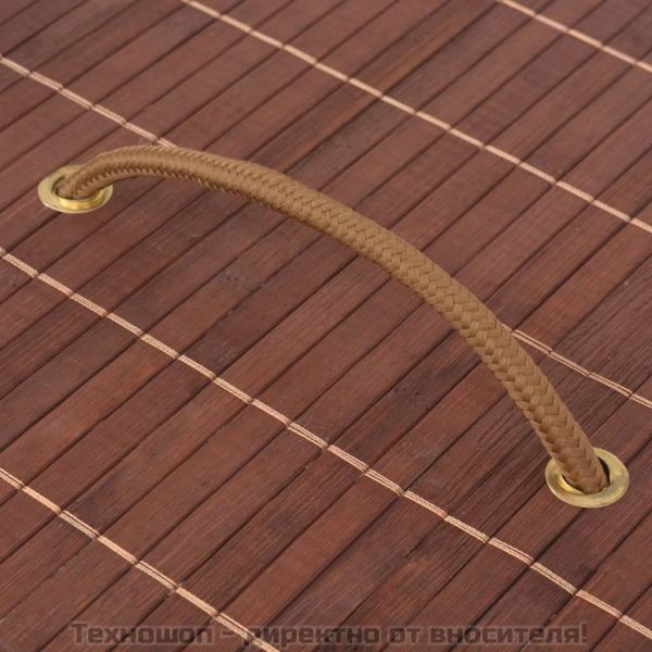 Бамбуков кош за пране, овален, кафяв