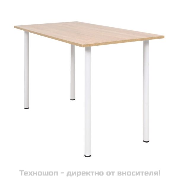 Трапезна маса, 120x60x73 см, дъб и бяло