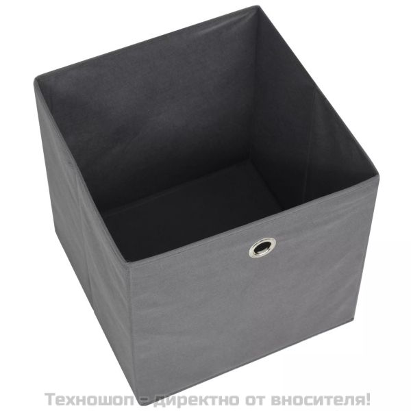 Кутии за съхранение, 4 бр, нетъкан текстил, 32x32x32 см, сиви