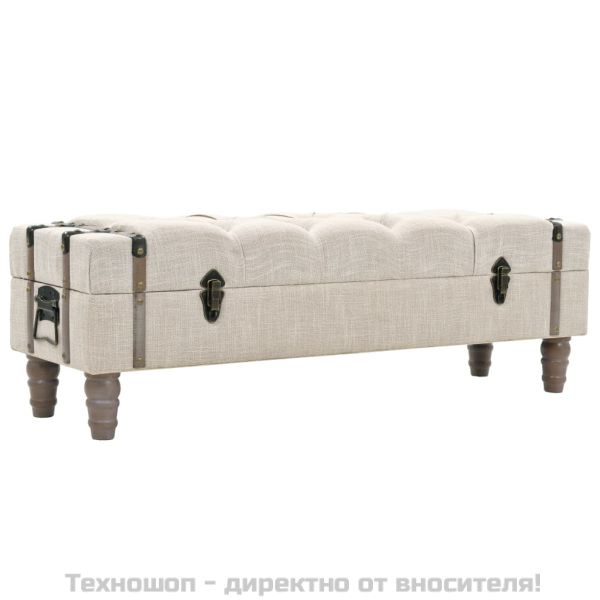 Пейка за съхранение, дървен масив и стомана, 111x34x37 см