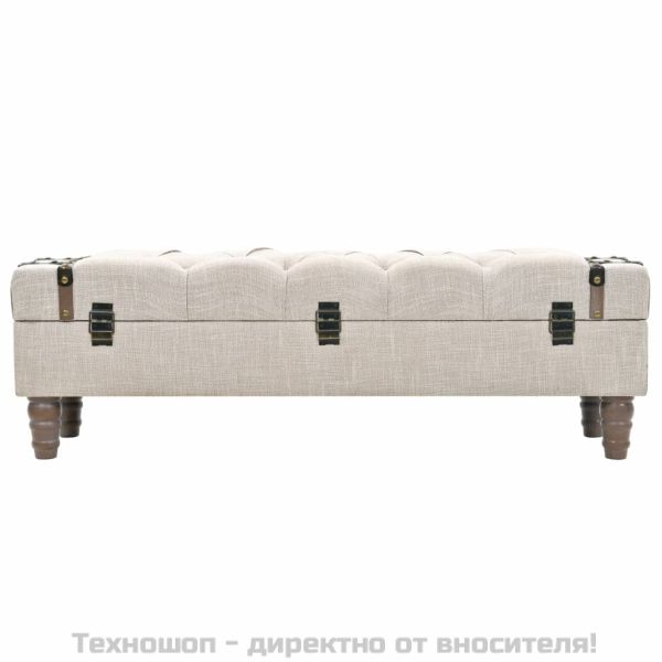 Пейка за съхранение, дървен масив и стомана, 111x34x37 см