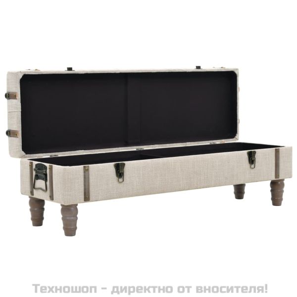 Пейка за съхранение, дървен масив и стомана, 111x34x37 см