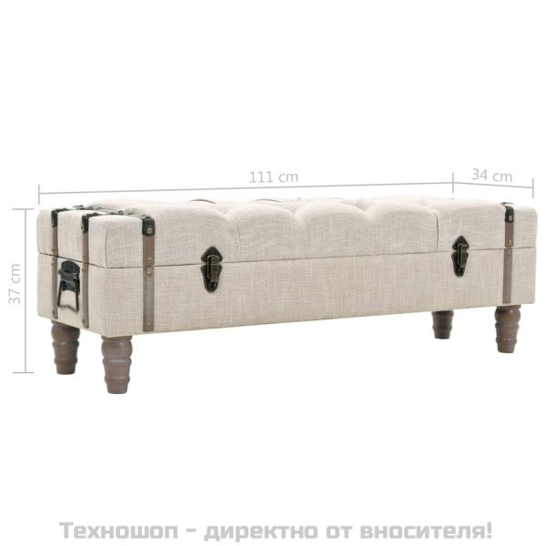 Пейка за съхранение, дървен масив и стомана, 111x34x37 см
