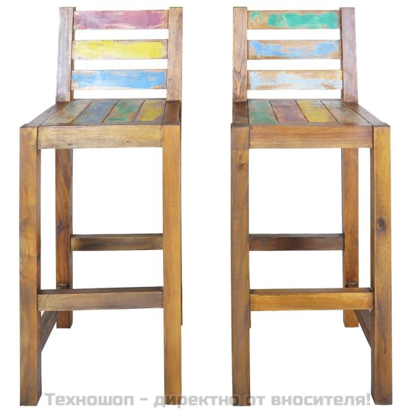 Бар столове, 2 бр, регенерирана дървесина масив