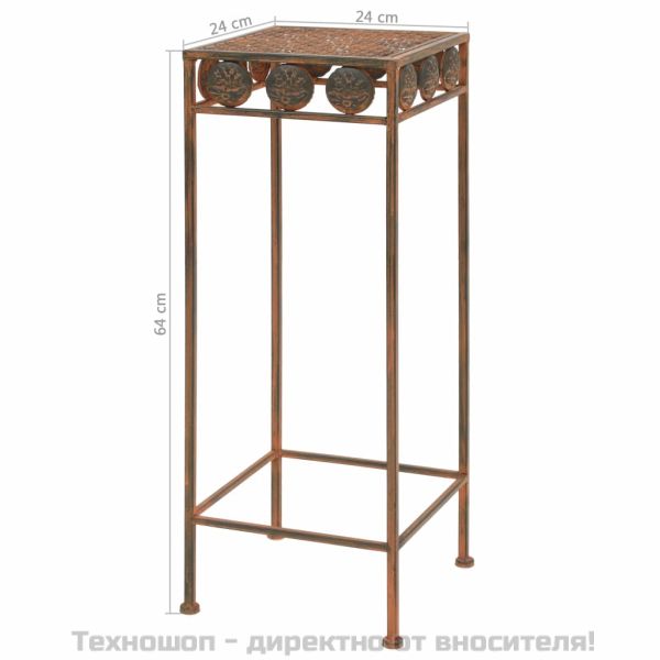 Цветарник, 3 части, винтидж стил, метал, ръждив цвят