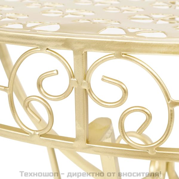 Странична маса винтидж стил полукръг метал 72x36x74 см злато