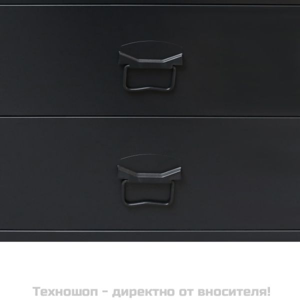 Метален скрин, индустриален стил, 78x40x93 см, черен