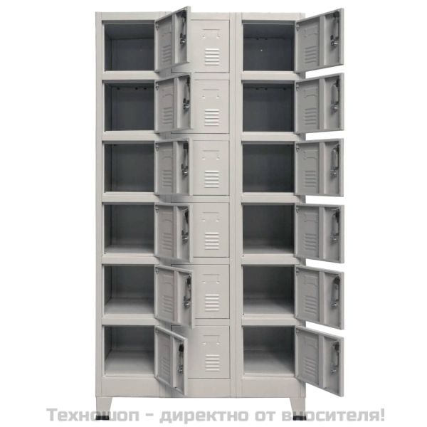 Заключващ се шкаф с 18 отделения, метал, 90x40x180 см