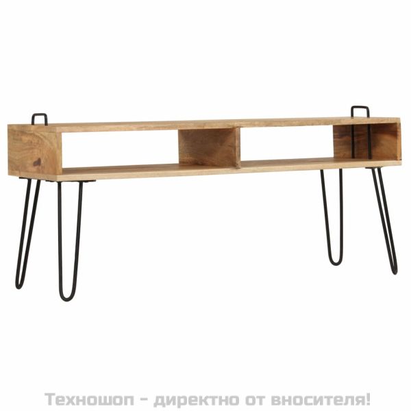 ТВ поставка, мангова дървесина масив, 110х35х45 см