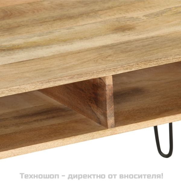 ТВ поставка, мангова дървесина масив, 110х35х45 см