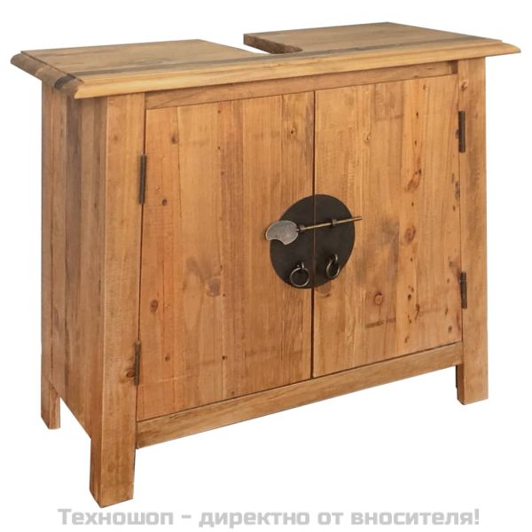 Тоалетка за баня рециклирана борова дървесина масив 70x32x63 см