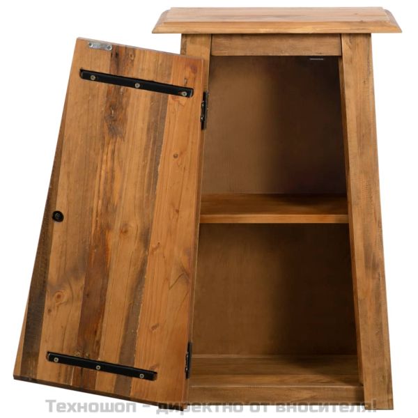 Стенен шкаф за баня, бор масив, 42x23x70 см