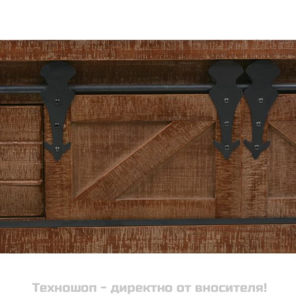 Конзолна маса, чамова дървесина масив, 131x35,5x75 cм, кафява