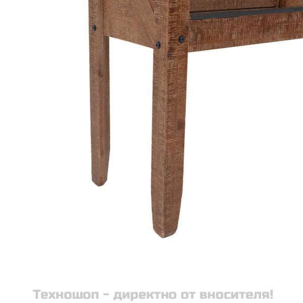 Конзолна маса, чамова дървесина масив, 131x35,5x75 cм, кафява