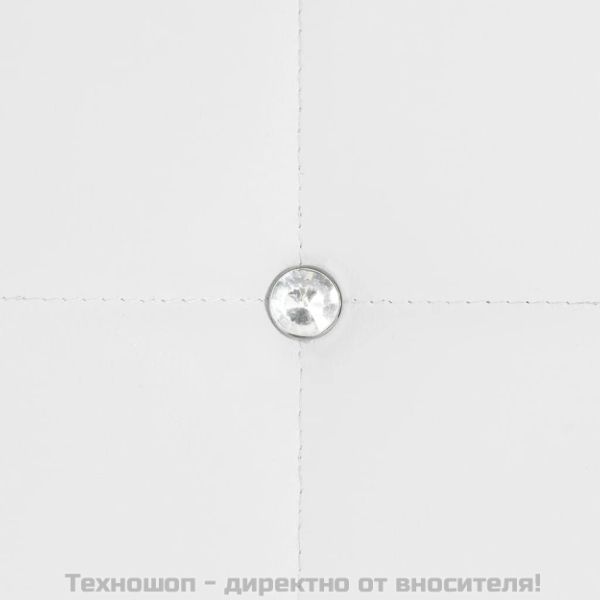 Трапезни столове, 2 бр, бели, изкуствена кожа