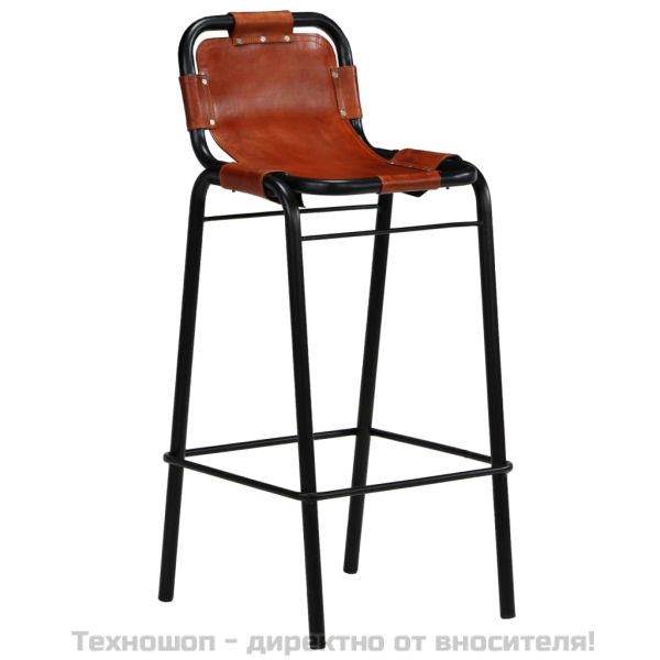 Бар комплект, 3 части, регенерирано дърво, естествена козя кожа