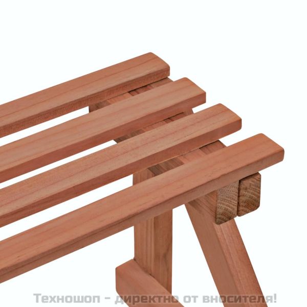 3-етажна стойка за цветя, кедрово дърво, 48x45x40 см