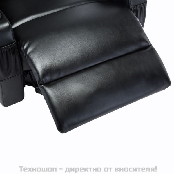 Масажен стол с люлееща функция, черен, изкуствена кожа