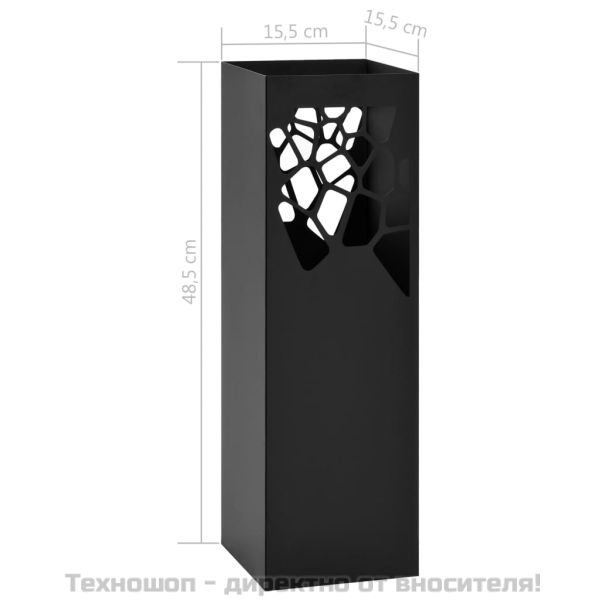Поставка за чадъри "Камъни", стомана, черна
