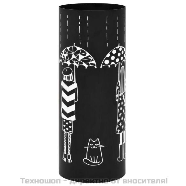 Поставка за чадъри "Жени", стомана, черна