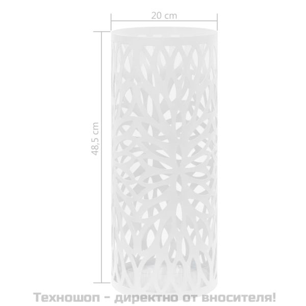 Поставка за чадъри "Листа", стомана, бяла