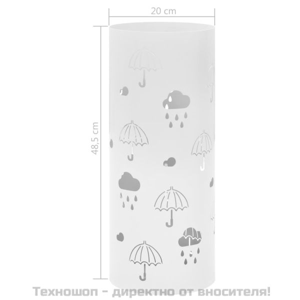 Поставка за чадъри "Чадъри", стомана, бяла