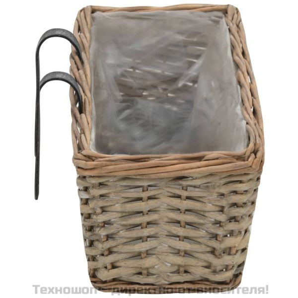 Сандъчета за балкон, 2 бр, ракита, PE облицовка, 60 см