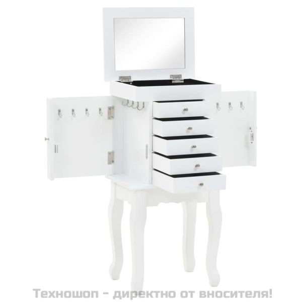 Свободностоящ шкаф за бижута, бял