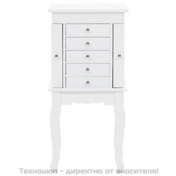 Свободностоящ шкаф за бижута, бял