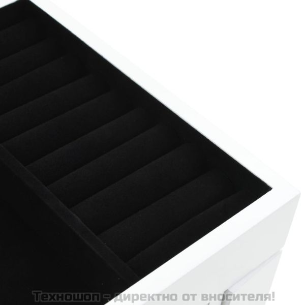 Свободностоящ шкаф за бижута, бял